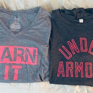 Under Armour and Danskin ladies short sleeve athletic ts
